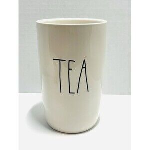 RAE DUNN TEA CERAMIC CANISTER PERFECT FOR HOLDING TEA BAGS ETC NO LID
